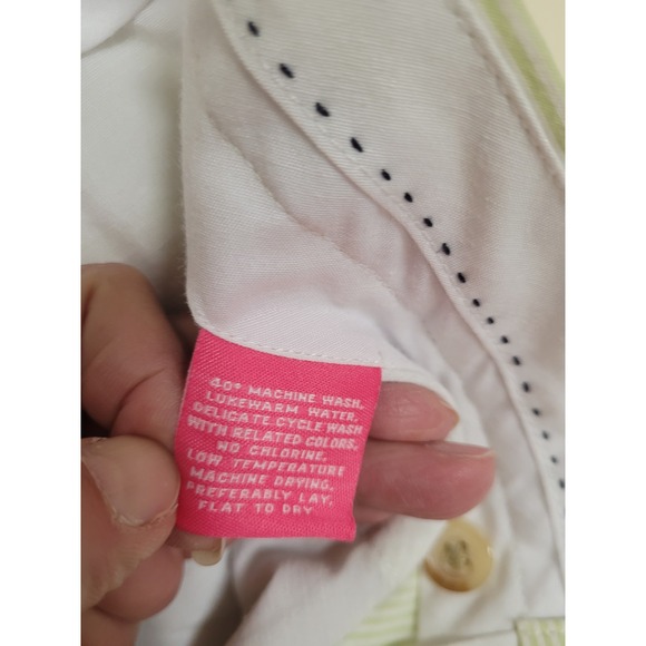 Peter Millar Women's Pima Cotton Striped Bermuda Shorts Sz 8 - Casual Preppy - Picture 3 of 4